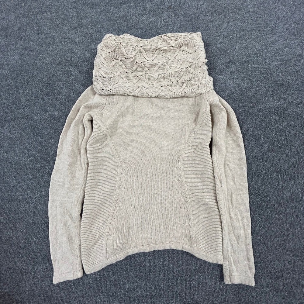 The Limited Sweater Womens Size XS Beige Cowl Neck Long Sleeve Textured Knit